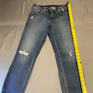 Silver Jeans Co Jeans Women's 29x26 Blue Distressed Embroidered Pockets